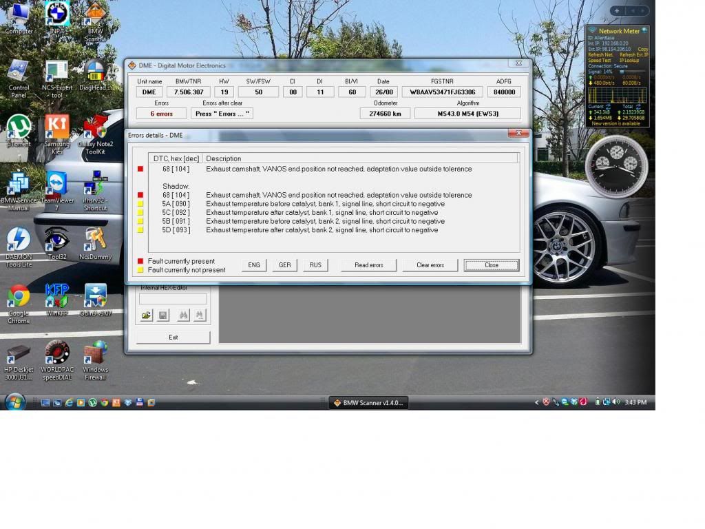 e46 brake force display coding